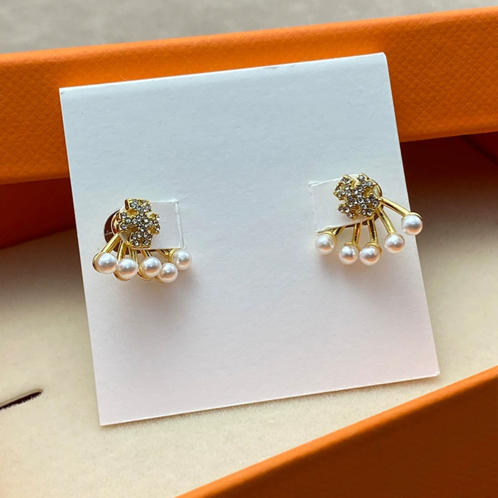 Tory Burch Gold Plated Double Charm Pearl